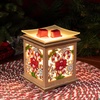 image:imageScentsationals Christmas Wax Warmer Wax Melt Warmer for Scented Wax  Holiday Collection Stacked Stone Fireplace  Candle Wax Melter for Fragrance Cubes and TartsCandy Cane Bow