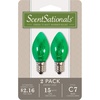 image:imageScentsationals 15 Watt Wax Warmer Light Bulb  C7 Style for Plugin Warmers  Pack of 2 Replacement Bulbs Green