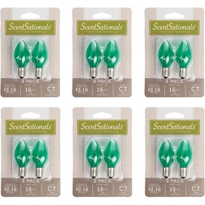 image:imageScentsationals 15 Watt Wax Warmer Bulbs Style C7 Clear 12 PackGreen