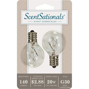 image:imageScentsationals 20 Watt Wax Warmer Bulbs Style G30 Clear 12 PackClear